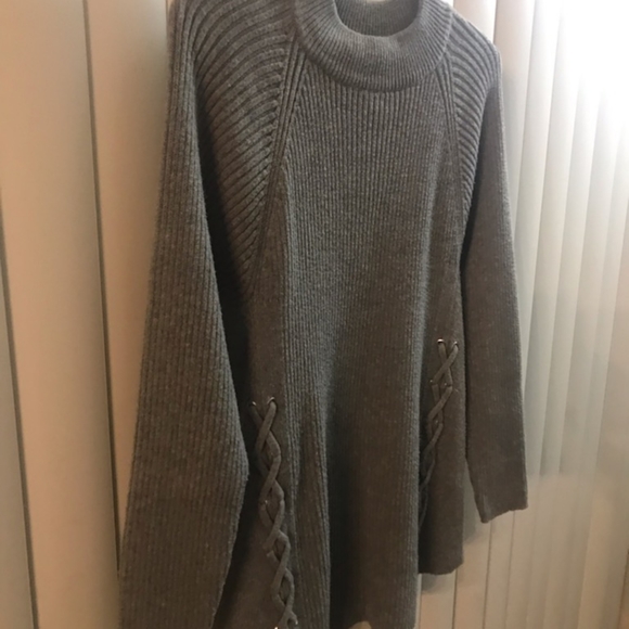 Style & CoMock Neck Lace-Up Ribbed Knit Sweater - Picture 4 of 6